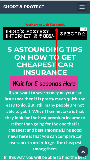 After that, you will see this screen where you have to wait for 10 seconds So that we can generate a safe and secure link